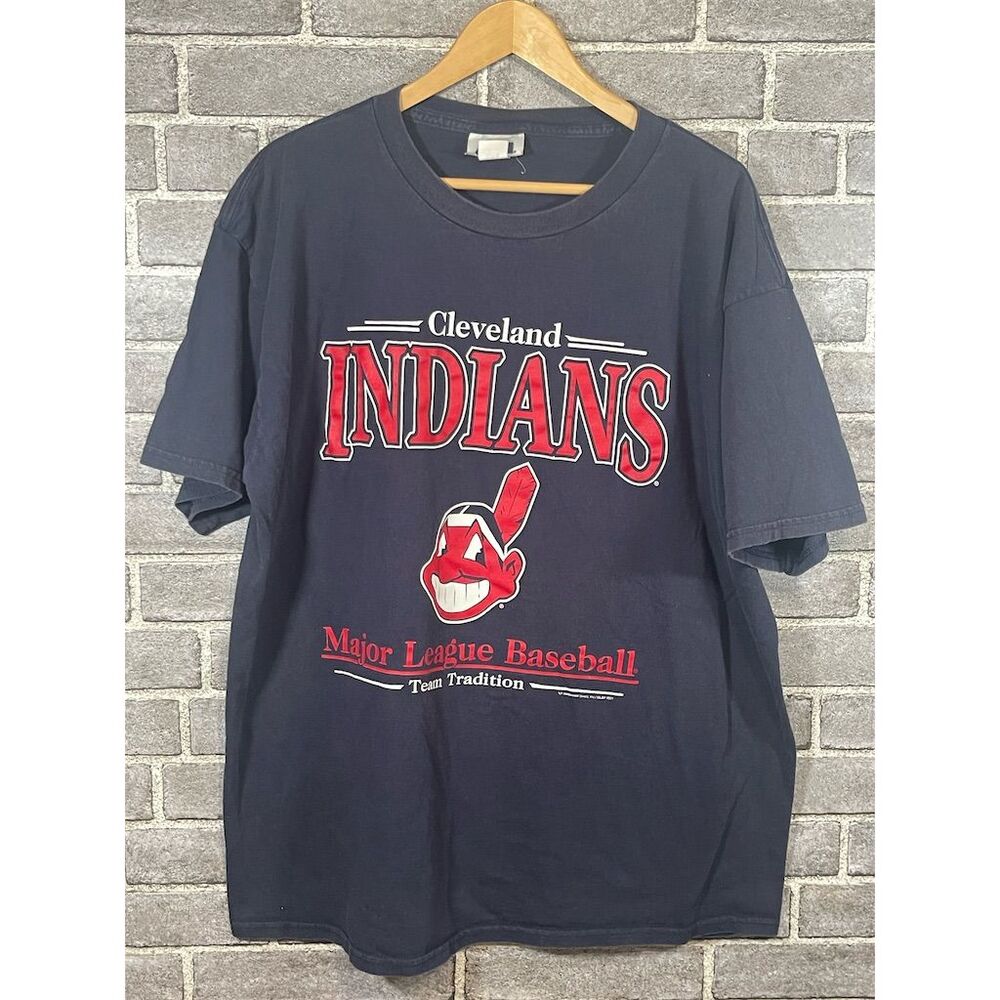 Vintage 1998 Cleveland Indians MLB T-Shirt Blue 2XL Plus Unisex Adult